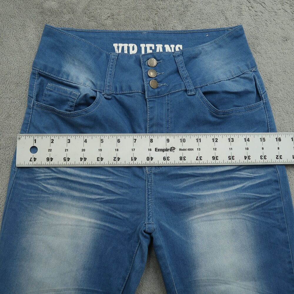 VIP Jeans Women's Size 5/6 Blue High-Rise Flare Denim Pants 32" Inseam Stretch - Picture 6 of 14